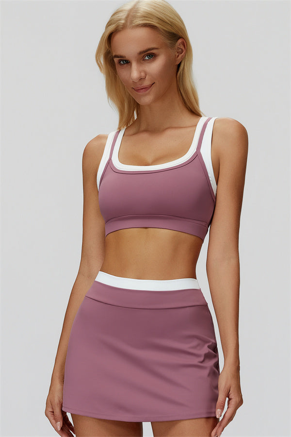 The Canyon Sports Bra Skirt 2-Piece Set Wisteria