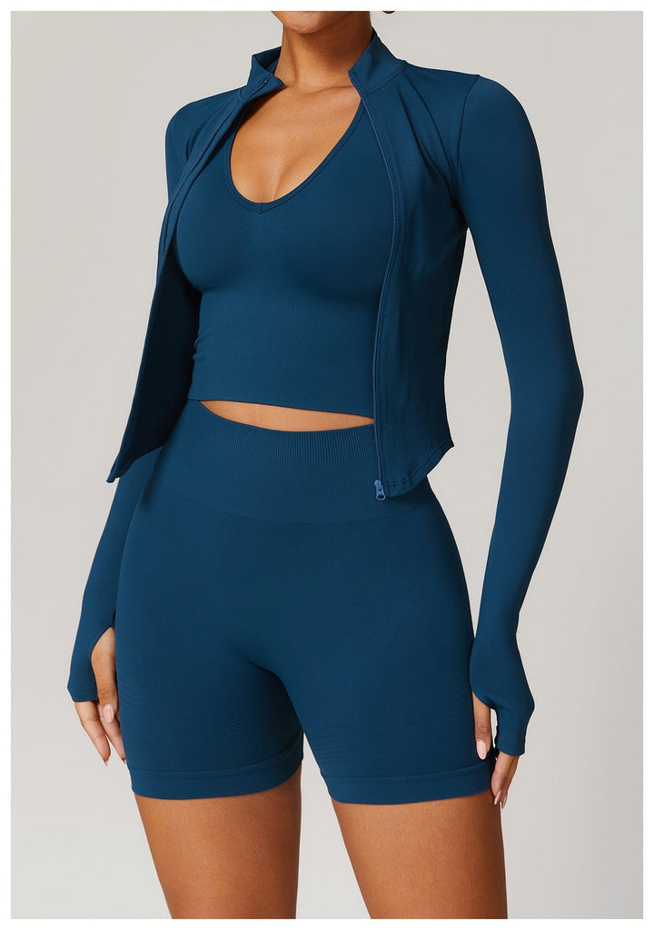 Blake Longsleeve Zip Top & Shorts Set