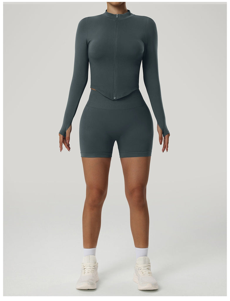 Blake Longsleeve Zip Top & Shorts Set