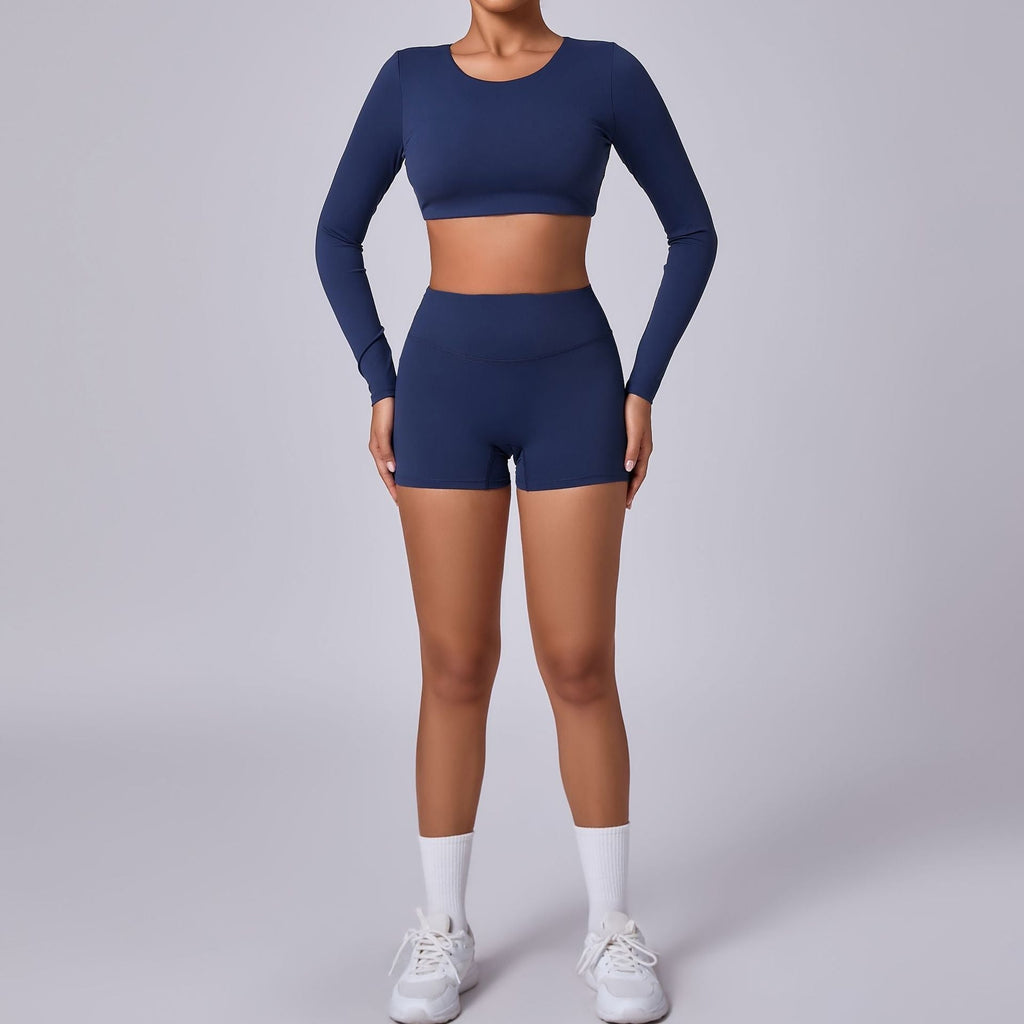 Beth Longsleeve Crop Top & Shorts Set