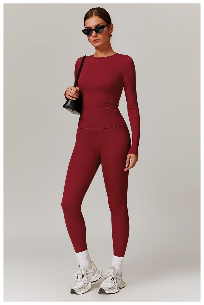 Butter Longsleeve Top & Leggings Set Wine