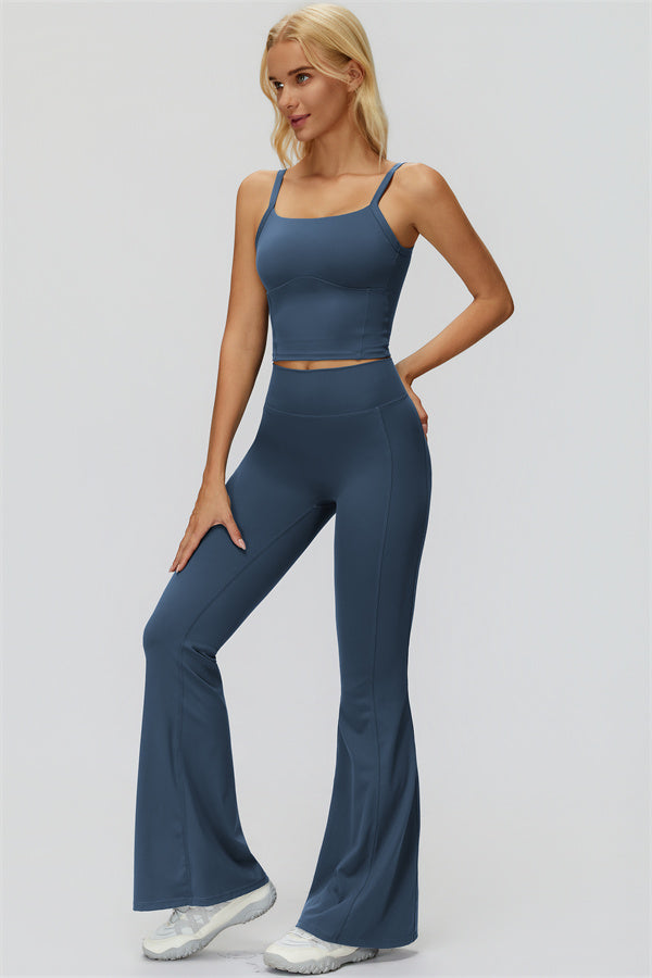 The Fyra Crop Tank Flared Leggings 2-Piece Set