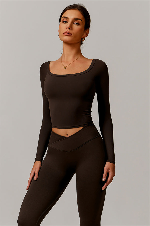 The Vivid Long Sleeve Crop Top Leggings 2-Piece Set