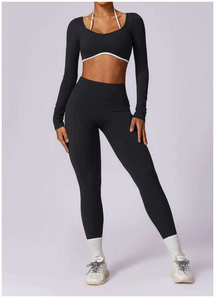Noelle Contrast 3 Piece Set Black