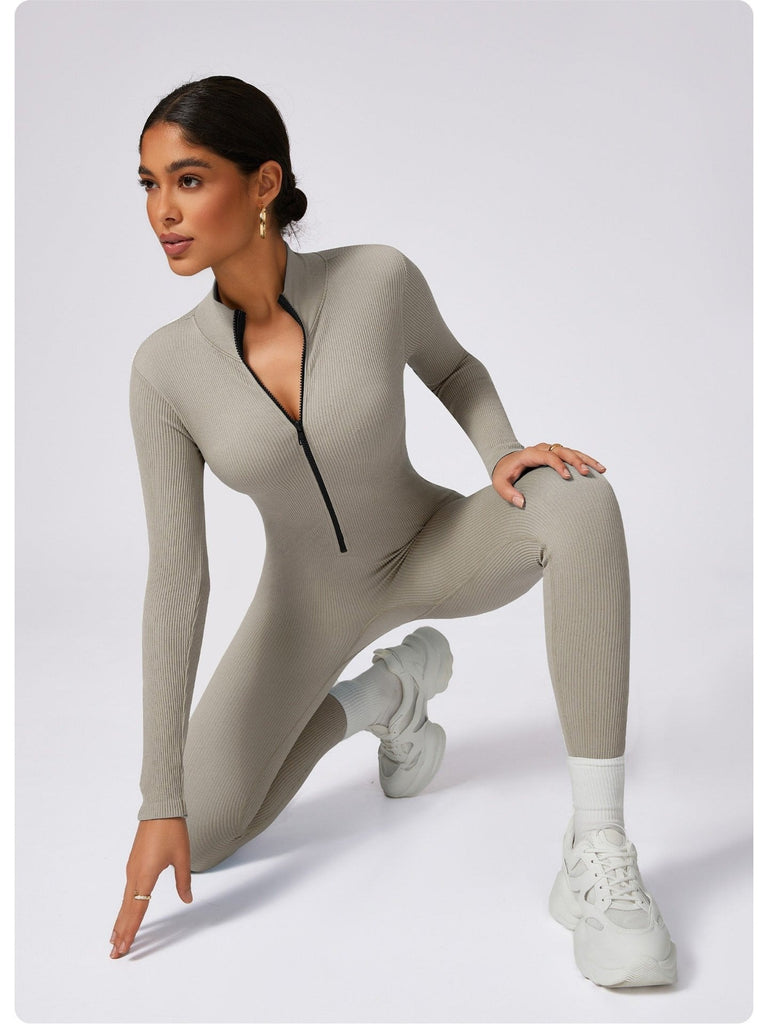 Zip Up Luxe Ribbed Jumpsuit