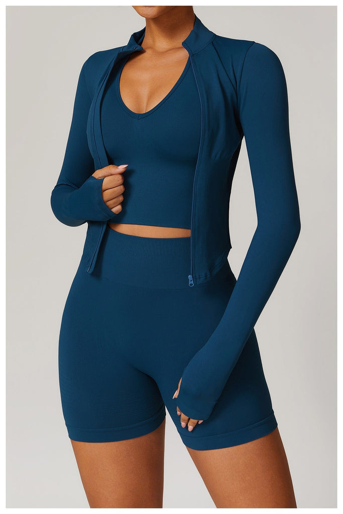 Blake Longsleeve Zip Top & Shorts Set