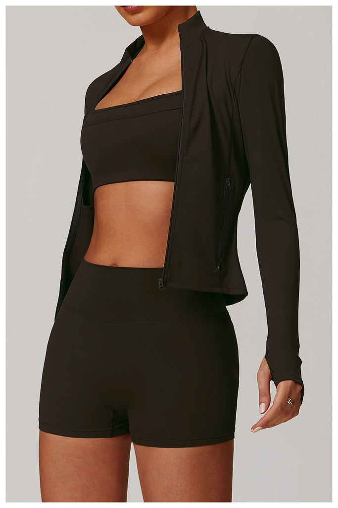 Marian Longsleeve Zip Top Espresso