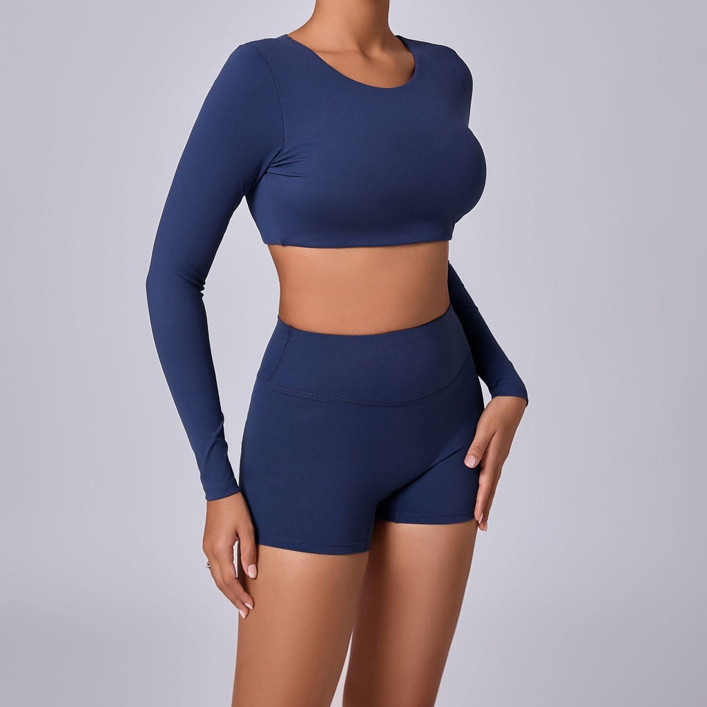 Beth Longsleeve Crop Top & Shorts Set