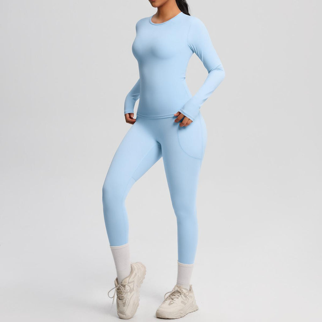 Pilates Princess Longsleeve Top & Leggings Set Blue