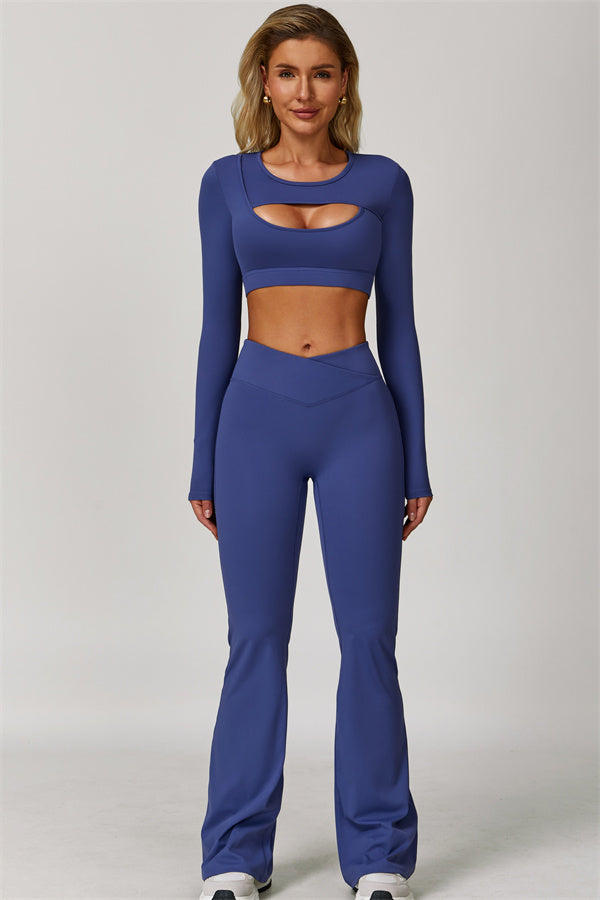 The Lavish Long Sleeve Cut-out Crop Top