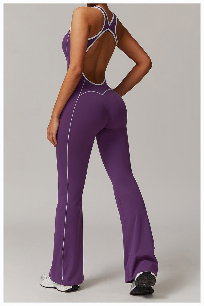 Martha Contrast Flared Jumpsuit