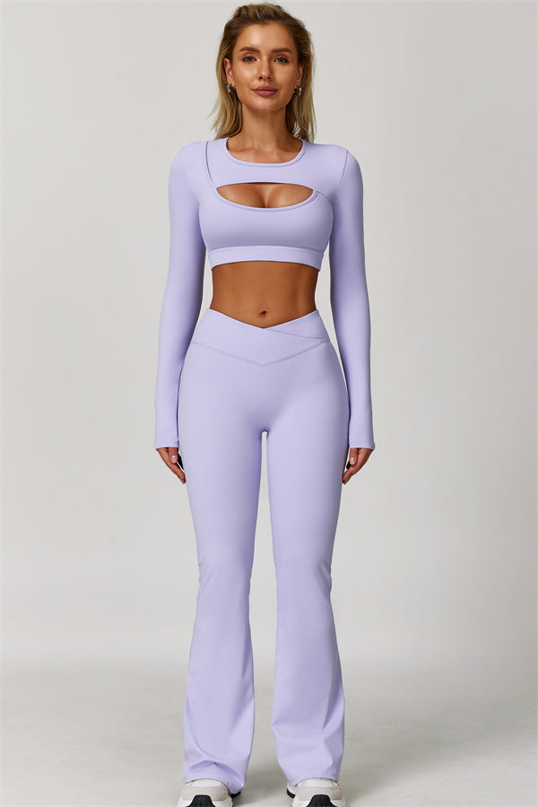 The Lavish Long Sleeve Cut-out Crop Top