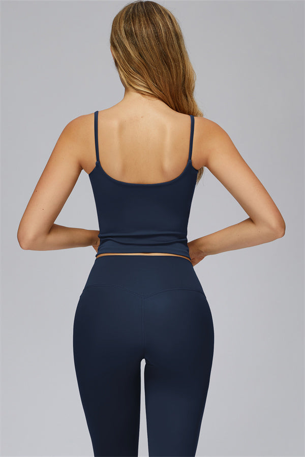 The FlexCore Crop Tank Capri Leggings 2-Piece Set Cobalt