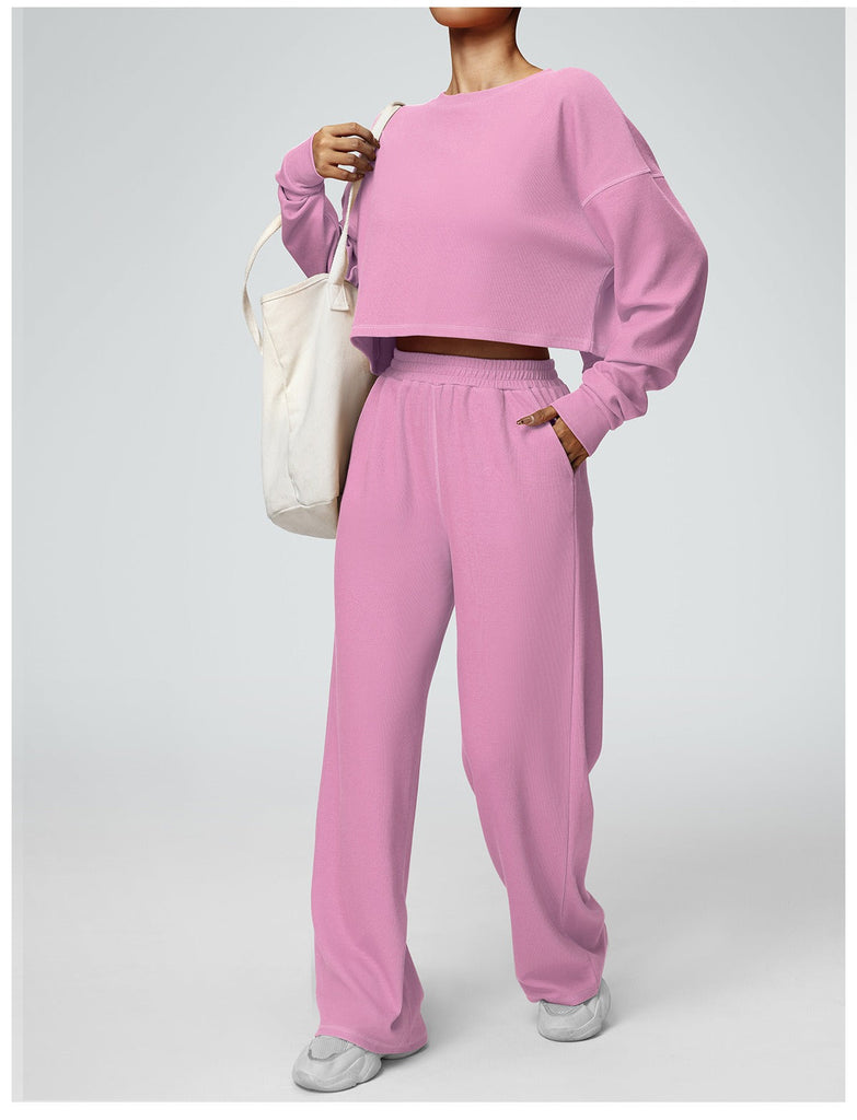 Dana Longsleeve Top & Flared Set Bubblegum