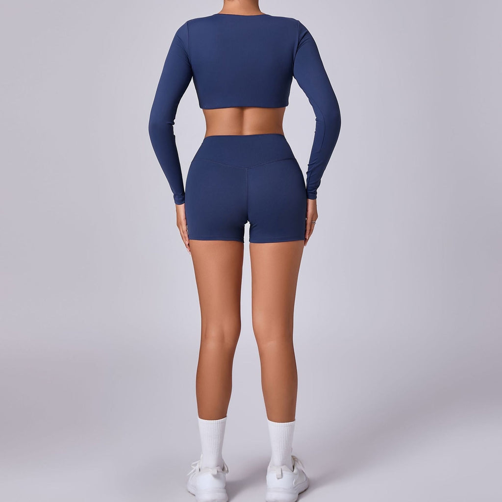 Beth Longsleeve Crop Top & Shorts Set