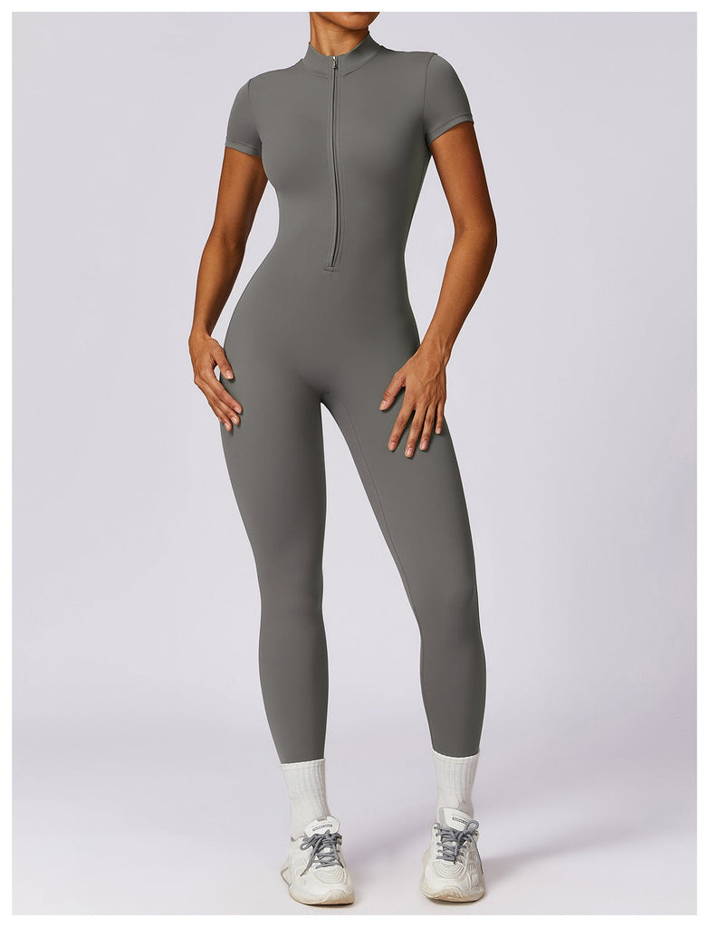 Super Sculpt Short Sleeve Jumpsuit (size down) Grey