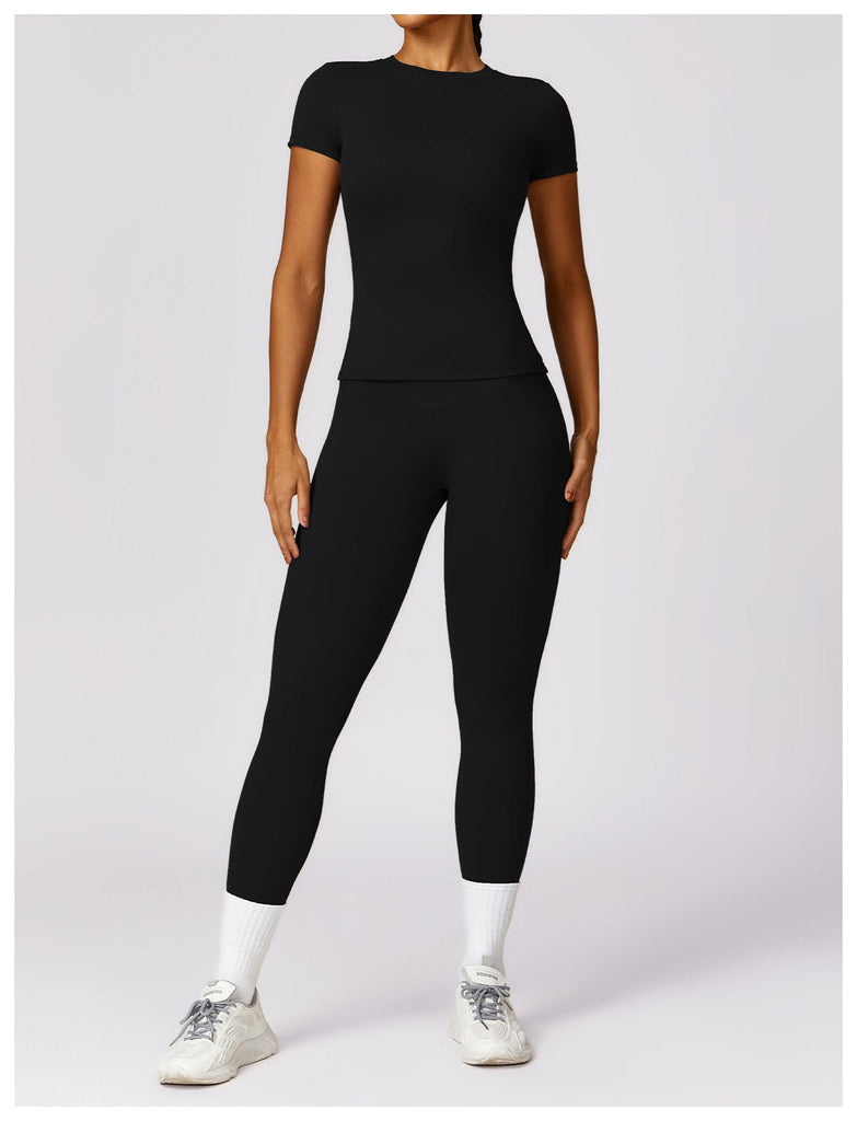 Stephanie T Top & Leggings Set Black