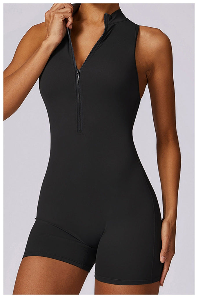 Super Sculpt V Back Romper Black