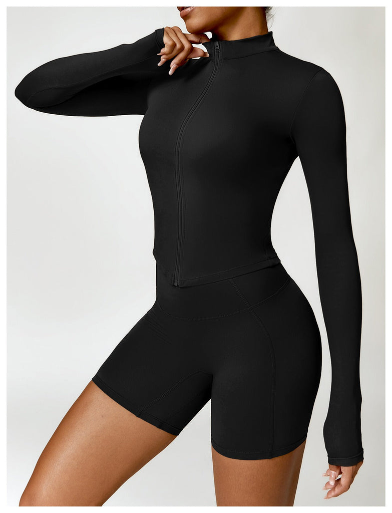Supreme Zip Longsleeve Top & Shorts Set