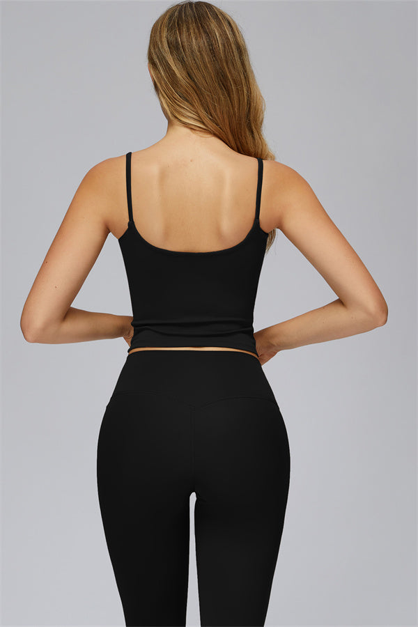 The FlexCore Crop Tank Capri Leggings 2-Piece Set Black