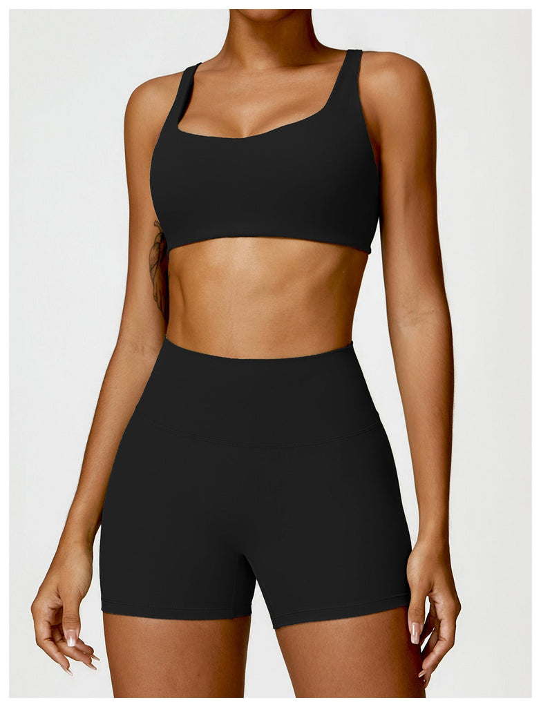 Eclipse Bra Top & Shorts Set Black