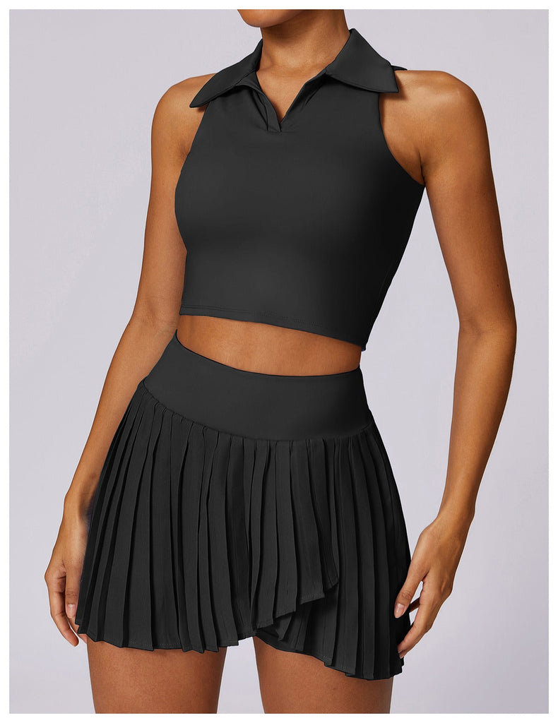 Anna Top & Skort Set Black