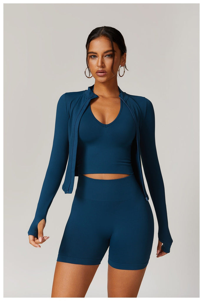 Blake Longsleeve Zip Top & Shorts Set
