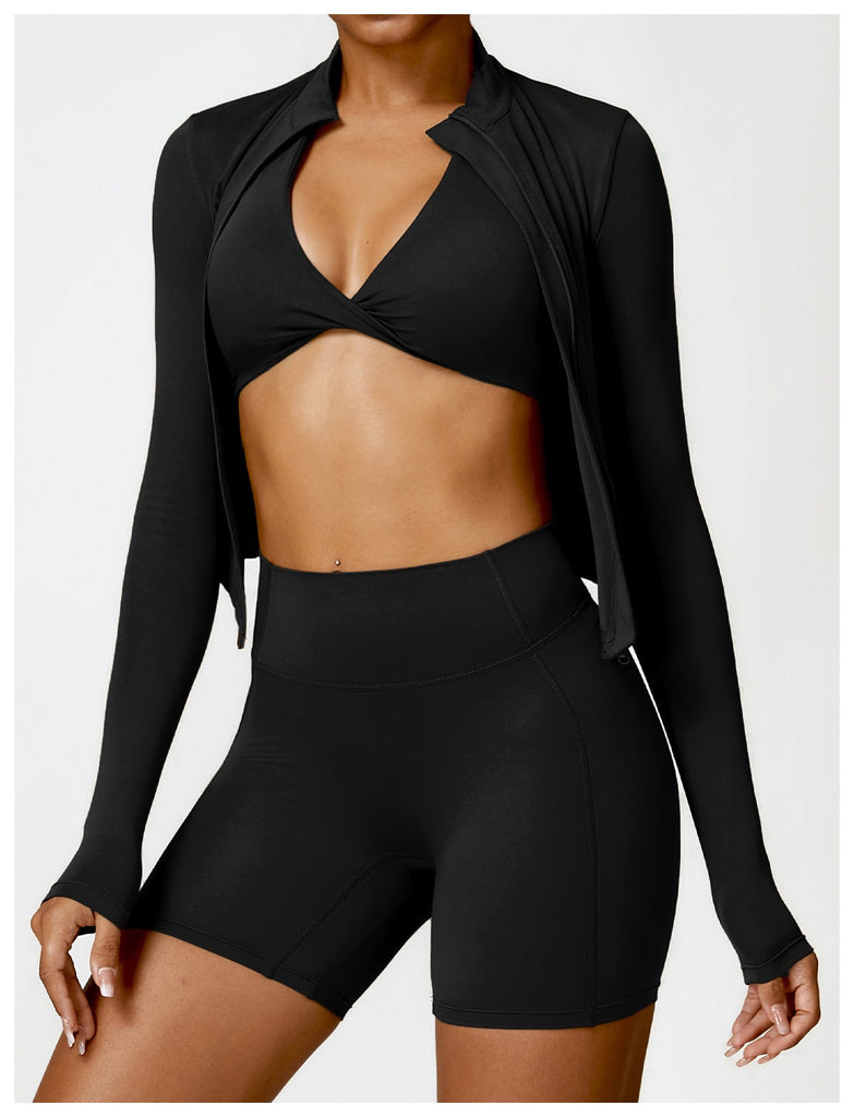 Supreme Zip Longsleeve Top & Shorts Set