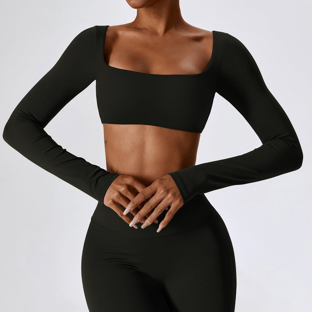 Daisy Longsleeve Top (Size Up) Black