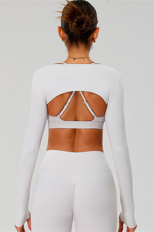 The Ember Sports Bra Crop Top Flared Leggings 3-Piece Set