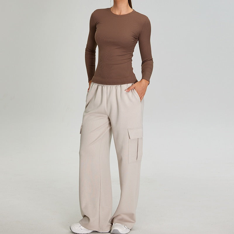 Annora Longsleeve Top & Joggers Set Brown
