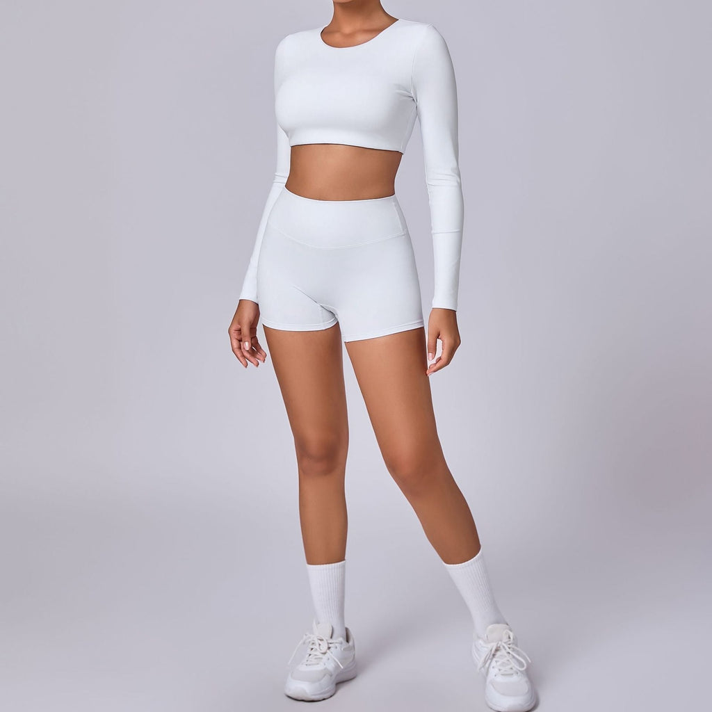 Beth Longsleeve Crop Top & Shorts Set