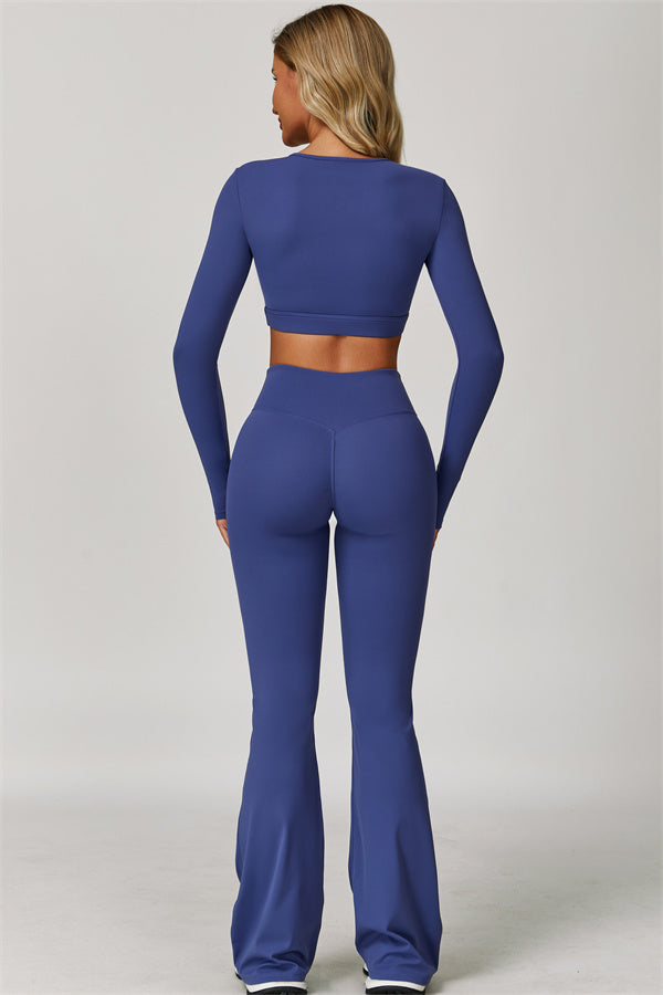 The Lavish Long Sleeve Cut-out Crop Top