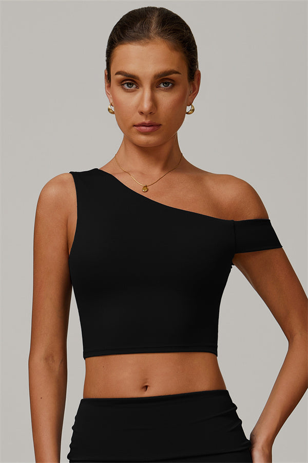 The Pearl Crop Top Black