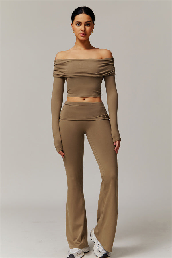 The Luxe Ruched Long Sleeve Off-Shoulder Top