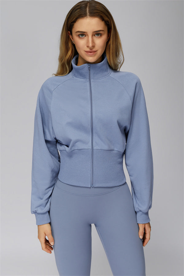 The Elle Form Zip Jacket Blue Angel