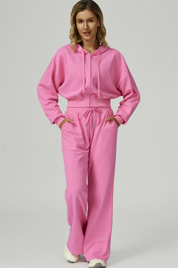 The FlexFit Crop Hoodie Pants 2-Piece Set