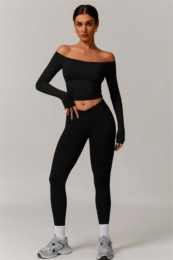 The Vivid Long Sleeve Crop Top Leggings 2-Piece Set