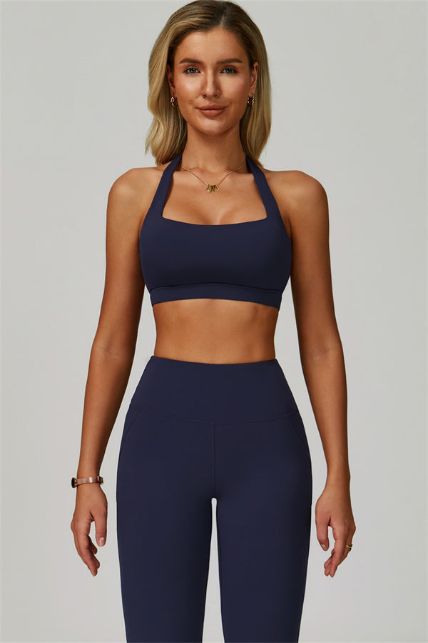 The Bold Halter Sports Bra Flared Leggings 2-Piece Set