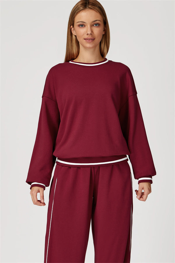 The Amara Sweatshirt Pants 2-Piece Set Burgundy
