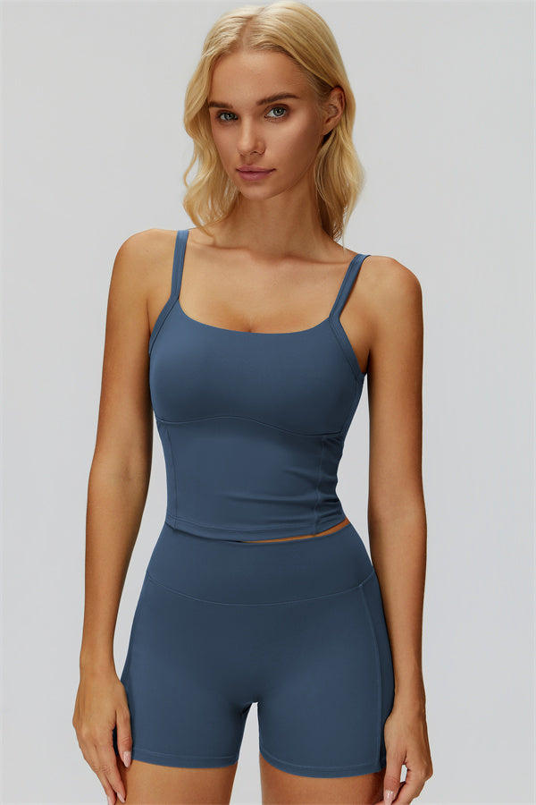 The Fyra Crop Tank Shorts 2-Piece Set Cobalt