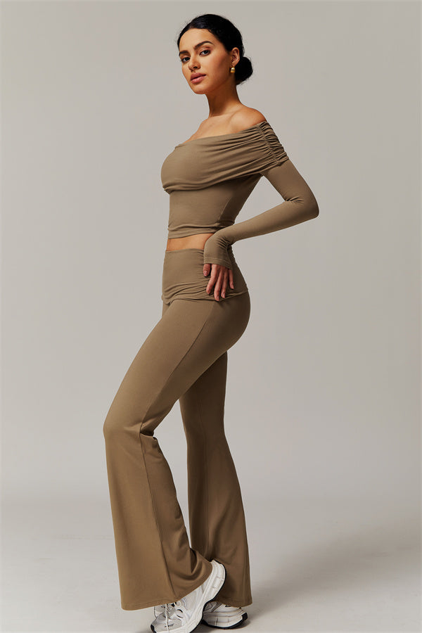 The Luxe Ruched Long Sleeve Off-Shoulder Top