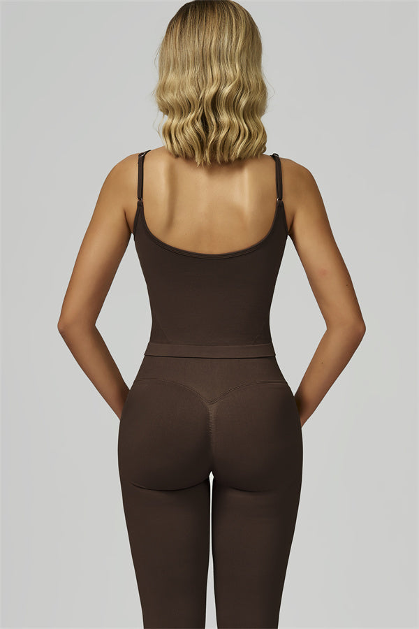 The Prime Crop Top Leggings 2-Piece Set Bistre