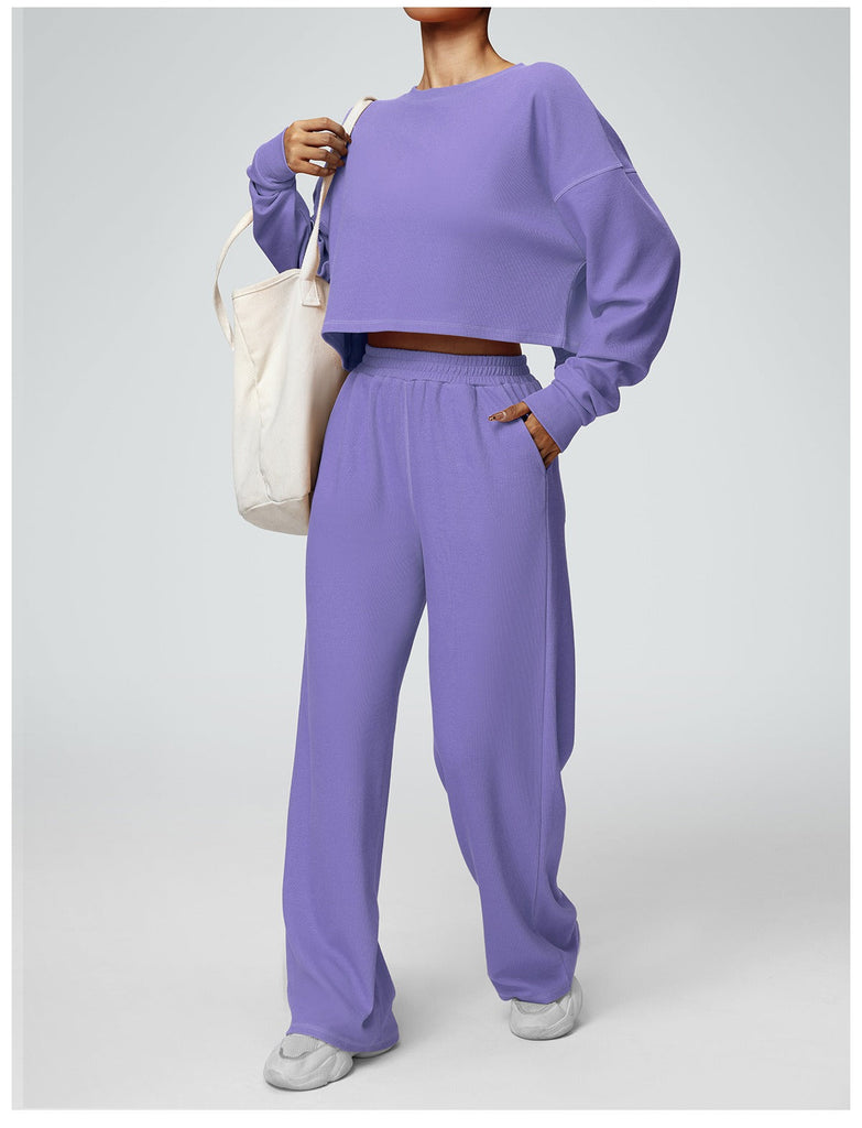 Dana Longsleeve Top & Flared Set Purple