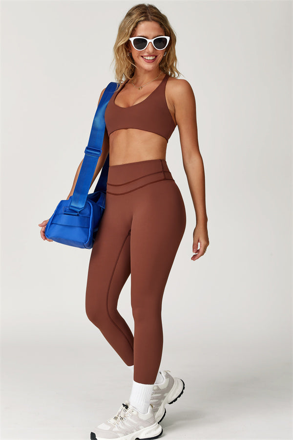 The Boost Crossback Sports Bra Enigma Leggings 2-Piece Set