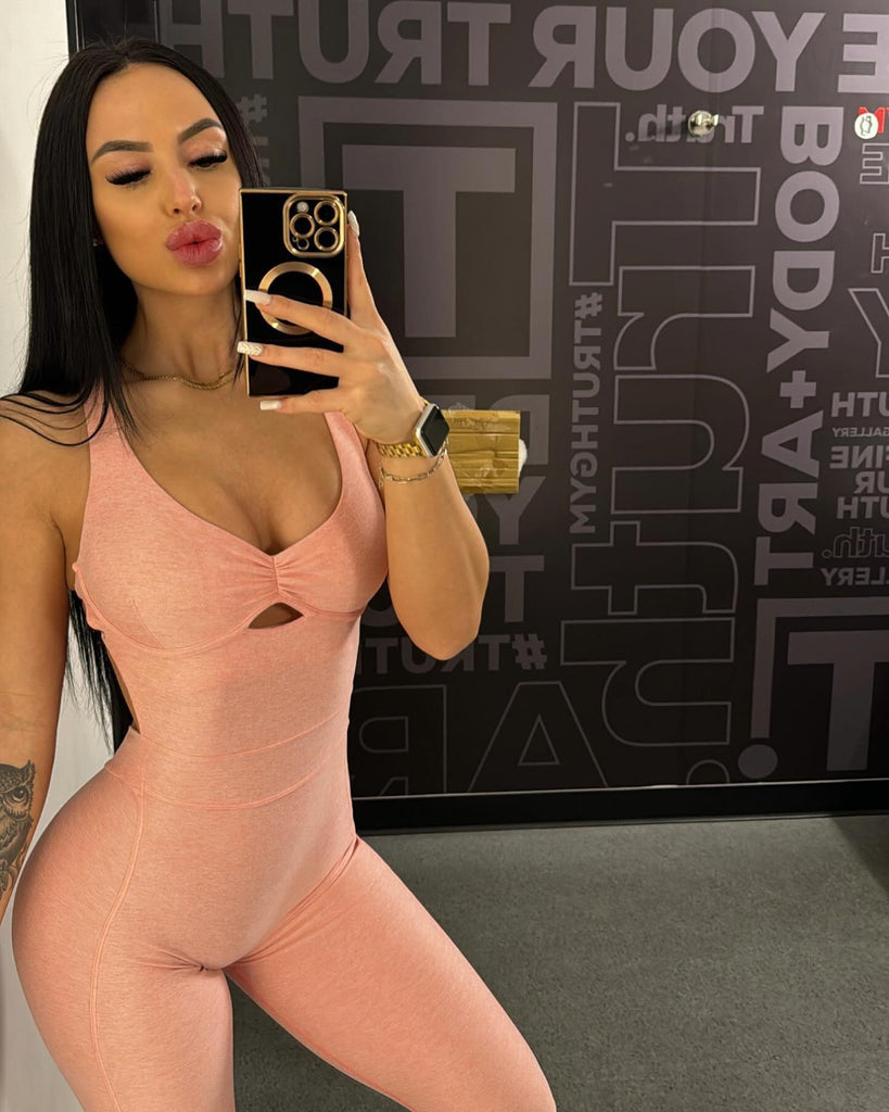 Double Cross Back Active Jumpsuit