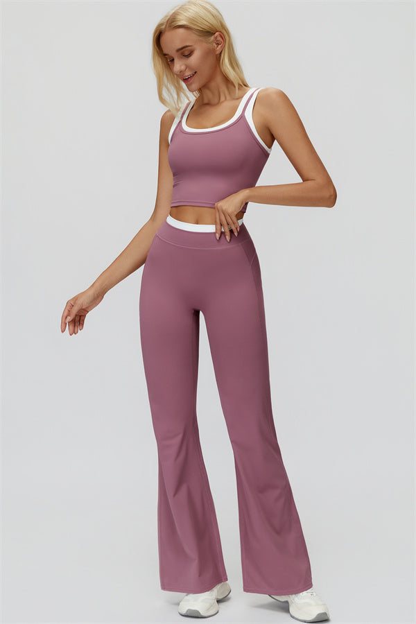 The Canyon Crop Tank Flared Leggings 2-Piece Set