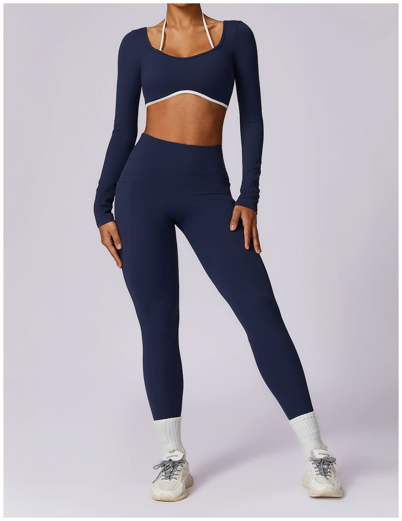 Noelle Contrast 3 Piece Set Navy