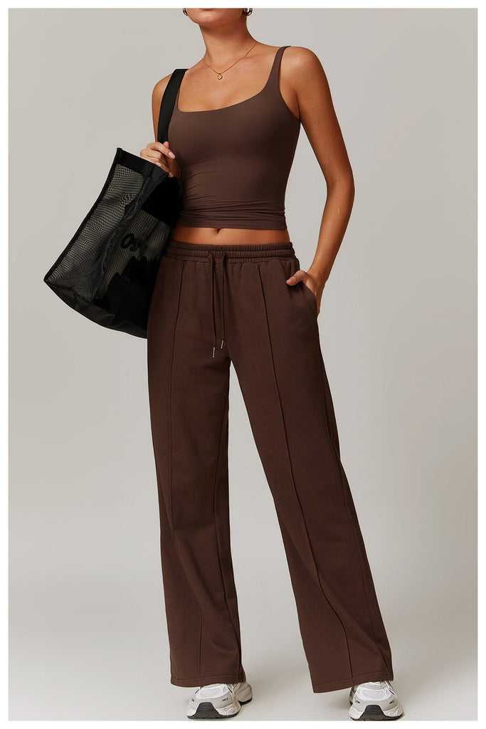 Maris Tank Top & Sweats Set Chocolate
