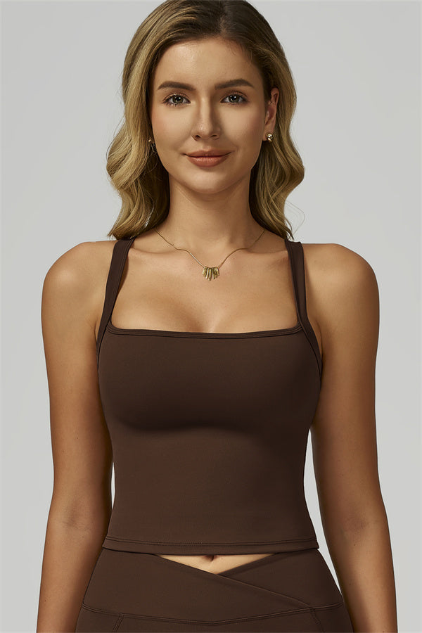 The Flourish Crop Tank Taupe